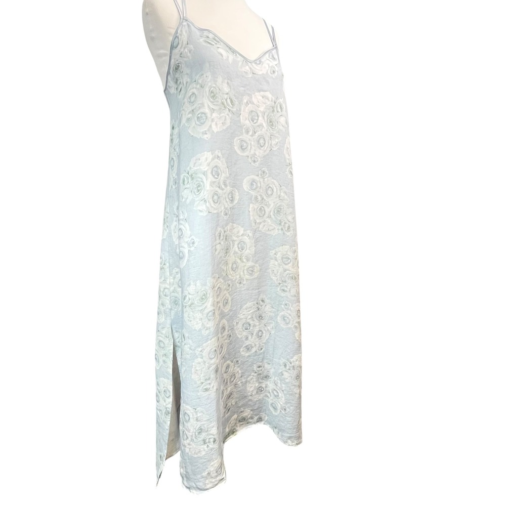 Pilu Paris Women's Blue Floral Linen Slip Spring Wedding Guest Dress Medium‎